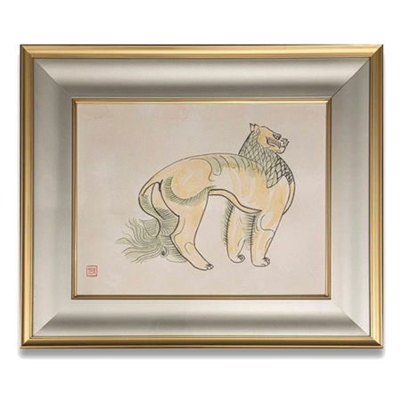 前田青邨　素描「狛犬」